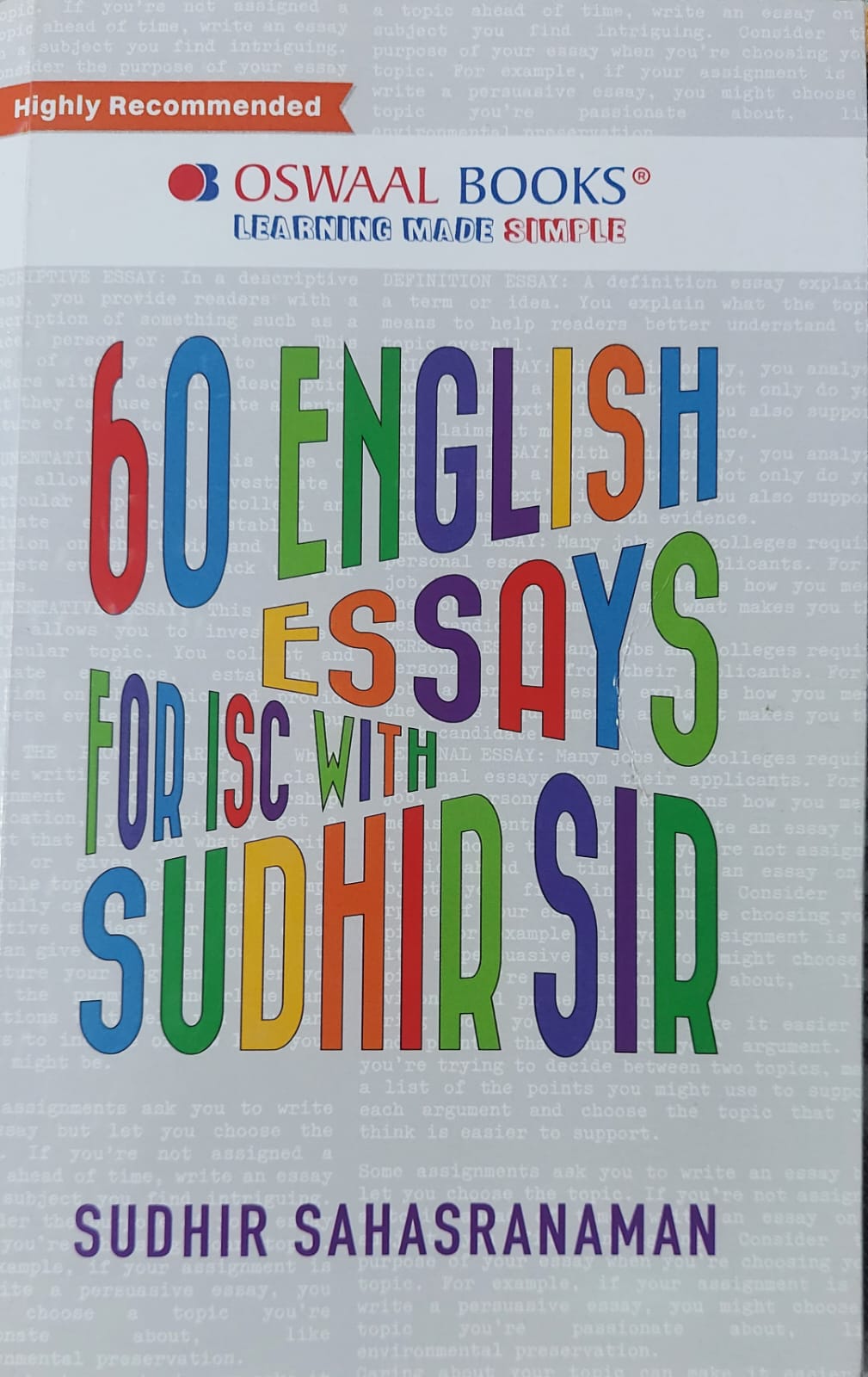 Master English Essays by Sudhir Sir